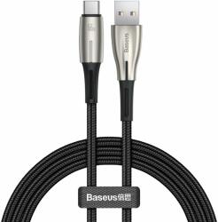Baseus Cablu USB la Type-C Baseus Water Drop Shaped Lamp 66W Black (1m, impletitura nylon) (CATSD-M01)