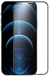 Apple iPhone 12 Pro Max, Kijelzővédő fólia, ütésálló fólia (az íves részre is! ), Tempered Glass (edzett üveg), Full Glue, Matt, Nillkin, Fog Mirror, fekete