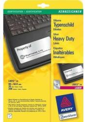 Avery-Zweckform L6012-20 96x50, 8mm 2 pályás poliészter ipari lézer etikett kerekített sarkú ezüst 10 címke/ív 20ív/csomag