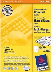 Avery-Zweckform 3483 105x148mm 2 pályás univerzális etikett 4 címke/ív 100ív/doboz