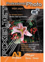 Pixeljet A3 Premium fényes inkjet fotópapír 195gr. 25 ív