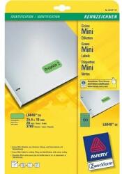Avery-Zweckform L6049-20 25, 4x10mm 7 pályás univerzális etikett visszaszedhető kerekített sarkú zöld 189 címke/ív 20ív/csomag