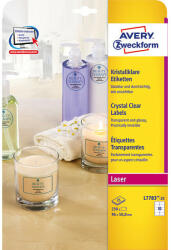 Avery-Zweckform L7783-25 96x50, 8mm poliészter lézer etikett kerekített sarkú átlátszó 10 címke/ív 25ív/csomag