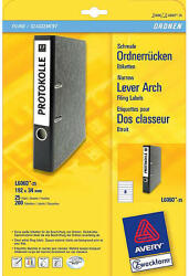 Avery-Zweckform L6060-100 192x34mm 1 pályás univerzális etikett iratrendező gerincre kerekített sarkú 8 címke/ív 100ív/doboz