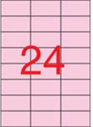 APLI 11843 70x37mm 3 pályás univerzális etikett pasztell rózsaszín 24 címke/ív 20ív/csomag