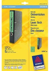 Avery-Zweckform L4764-20 192x38mm 1 pályás univerzális etikett iratrendezőhöz kerekített sarkú zöld 7 címke/ív 20 ív/csomag