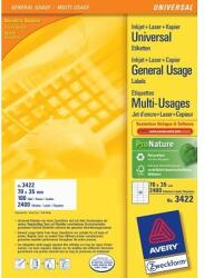 Avery-Zweckform 3422 70x35mm 3 pályás univerzális etikett 24 címke/ív 100ív/doboz