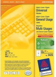Avery-Zweckform 3425 105x57mm 2 pályás univerzális etikett 10 címke/ív 100ív/doboz