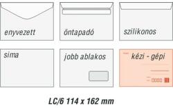 Boríték LC6 114x162 mm öntapadó bélésnyomatlan