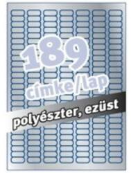 Avery-Zweckform L6008-20 25, 4x10mm 7 pályás poliészter ipari lézer etikett kerekített sarkú ezüst 189 címke/ív 20ív/csomag