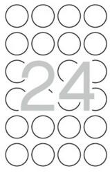 APLI 11271 40mm univerzális poliészter kör etikett biztonsági 24 címke/ív 10ív/csomag
