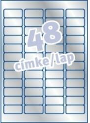 Avery-Zweckform L6009-20 45, 7x21, 2mm 4 pályás poliészter ipari lézer etikett ezüst 48 címke/ív 20ív/csomag