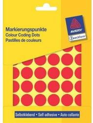 Avery-Zweckform No. 3374 18mm kézzel írható kör etikett címke piros 1056 címke/csomag