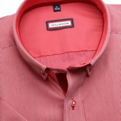Willsoor pentru bărbați subțire potrivi tricouri (înălțime 176-182) 6576 în roșu culoare cu bandă