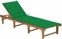 vidaXL Șezlong pliant cu pernă, lemn masiv de acacia (3064169)
