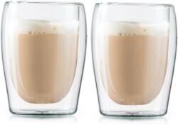 MPLCO Set 2 pahare Cappuccino Vivo, sticla borosilicata, pereti dubli, 300 ml Pahar