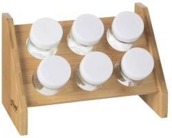 5five Simple Smart Set 6 recipiente condimente in suport bambus, 21.5x12x14.5 cm