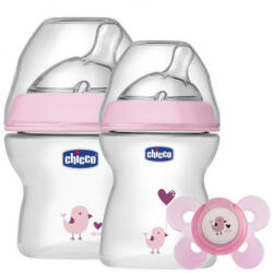 Chicco Natural Feeling ajándékszett (3 részes) Rózsaszín 0m+ Ch08071161 - babycenter-siofok