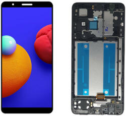 Samsung Galaxy A01 Core LCD + érintőpanel kerettel, fekete, gyári, SM-A013 - gsmlive