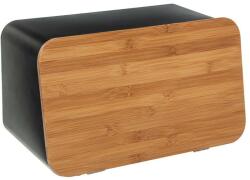 5five Simple Smart Cutie pentru paine 5five Simple Smart, 37x22 cm, Metal/Bambus, Negru/Maro