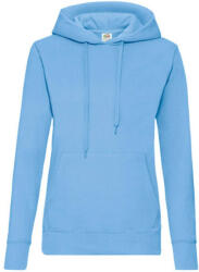 Fruit of the Loom Női Pulóver Kapucnis Hosszú ujjú Fruit of the Loom Classic Hooded Sweat Lady-Fit - XS, Ég kék