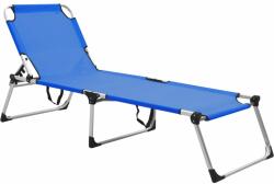 vidaXL Pat pliabil senior, extra înalt, albastru, aluminiu (47912)