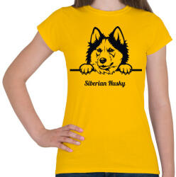 printfashion Szibériai Husky - Női póló - Sárga (5117301)