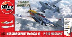 Airfix Set de aeronave cadou A50183 - Messerschmitt Me262 și P-51D Mustang Dogfight Double (1: 72) (30-A50183)