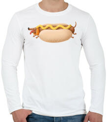 printfashion Hotdog - Férfi hosszú ujjú póló - Fehér (5090368)