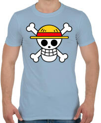 printfashion One piece - Logo - Férfi póló - Világoskék (5131621)