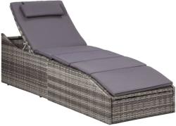 vidaXL Polyrattan párnával szürke (46540)