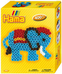 Hama Set de 400 buc. margele de calcat HAMA Midi in cutie cadou cu o planseta Elefant (Ha3901)