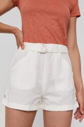 United Colors of Benetton Pantaloni scurți femei, culoarea alb, material neted, medium waist PPY8-SZD0LK_00X