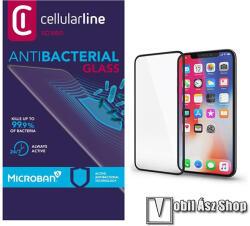 Cellularline APPLE iPhone 11 Pro Max, iPhone XS Max, CELLULARLINE ANTIBIOM üvegfólia, 9H, Full cover, Fekete (TEMPMICRIPHXIMAX)