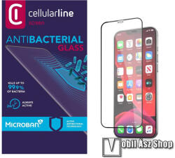 Cellularline APPLE iPhone 12 mini, CELLULARLINE ANTIBIOM üvegfólia, 9H, Full cover, Fekete (TEMPMICRIPH12)