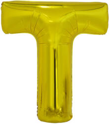 Riethmüller Fólia léggömb, "T" betű, arany, 103 cm