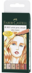 Faber-Castell Pitt artist pen set 6 buc tonurile pielii faber-castell (FC167162) - roua