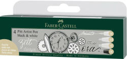 Faber-Castell Pitt artist pen soft brush set 4 buc alb+negru faber-castell (FC167151)