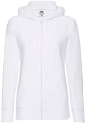 Fruit of the Loom Női Pulóver Kapucnis Hosszú ujjú Fruit of the Loom Lightweight Hooded Sweat Jacket Lady-Fit - XS, Fehér