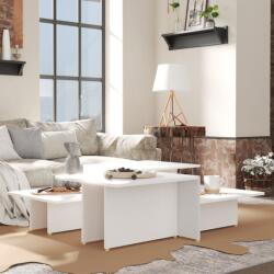 vidaXL Mese de cafea, 2 buc. , alb, 111, 5x50x33 cm, lemn compozit (805562) Masa de cafea