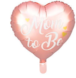 PartyDeco S. r. o Fólia lufi, 35cm, szív alakú, rózsaszín, Mom to Be