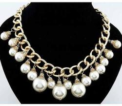  Colier fashion White & Gold