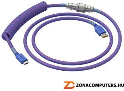 USB2.0(apa) to USB Type-C(apa) 1, 4m lila kábel (GLO-CBL-COIL-NEBULA) GLORIOUS spirál 5pin aviator toldóval