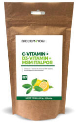  Biocom C-vitamin + D3-vitamin + MSM italpor utántöltő - 400g - bio