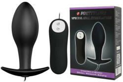 Pretty Love Dop Anal Cu Vibratii, Negru, 8.5 Cm