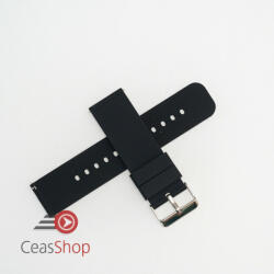  Curea silicon neagră, telescop QR, 24mm -400124 - ceas-shop