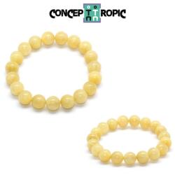  Bratara Calcit Galben Diametru 54 mm - Rotund 10x10 mm - 1 Buc