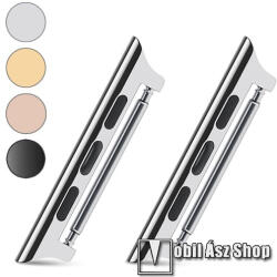  Okosóra fém csatlakozó - 1 pár (2db), 22mm-es szíjakkal kompatibilis - EZÜST - APPLE Watch Series 1/2/3 42mm / 4/5/6/SE 44mm / 7/8/9 45mm / Ultra / Ultra 2 49mm