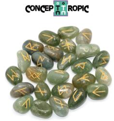  Rune din Aventurin - Set 25 Piese - 15-24 x 12-20 mm
