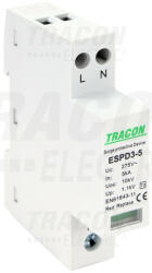 Tracon ESPD3-5-2P, T3 AC típusú túlfeszültség levezető, egybeépített Uc: 275V; In: 5kA; Uoc: 10kV; Up: 1, 2kV; 2P (ESPD3-5-2P)